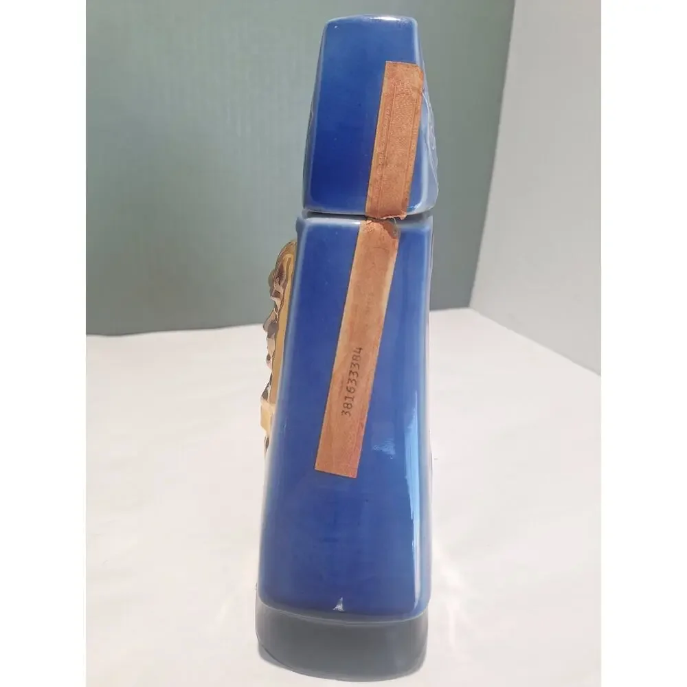 1970 Jim Beam Imperial Session Indiana Decanter Blue Pyramid Empty Tax Stamp
